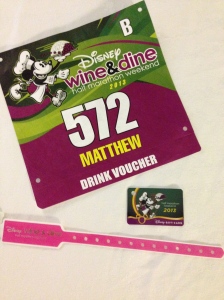 Bib, gift card, and party wrist band.