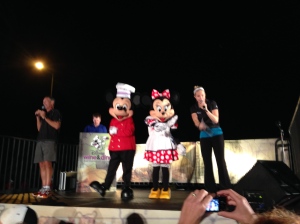 Minnie and Mickey kicking off the race at the start line!!