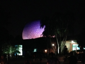 Spaceship Earth from where we came into the park.